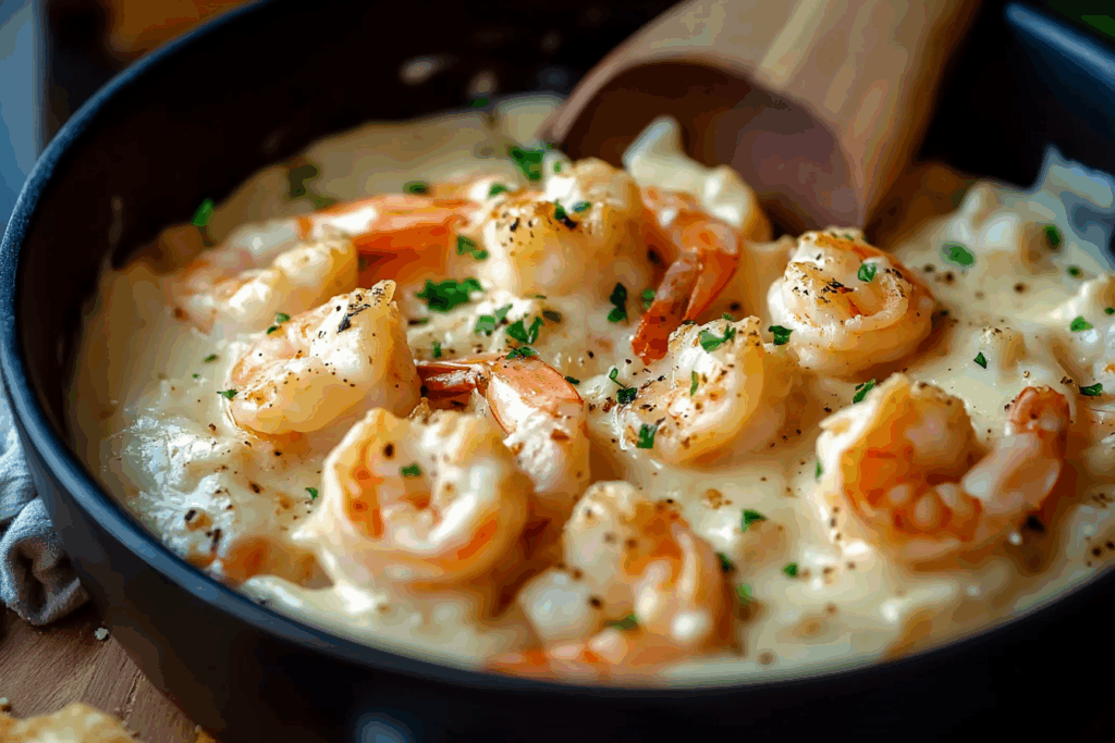30 Minute Cheesy Garlic Shrimp Alfredo