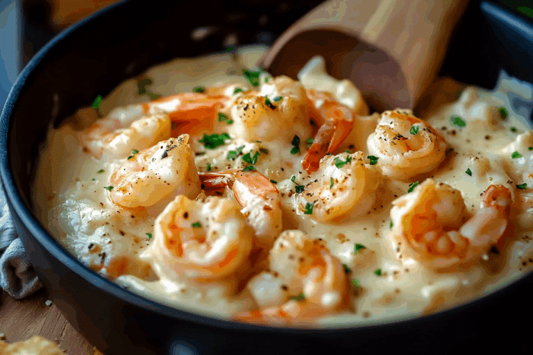 30 Minute Cheesy Garlic Shrimp Alfredo