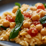 Creamy Tuscan Chickpeas & Orzo