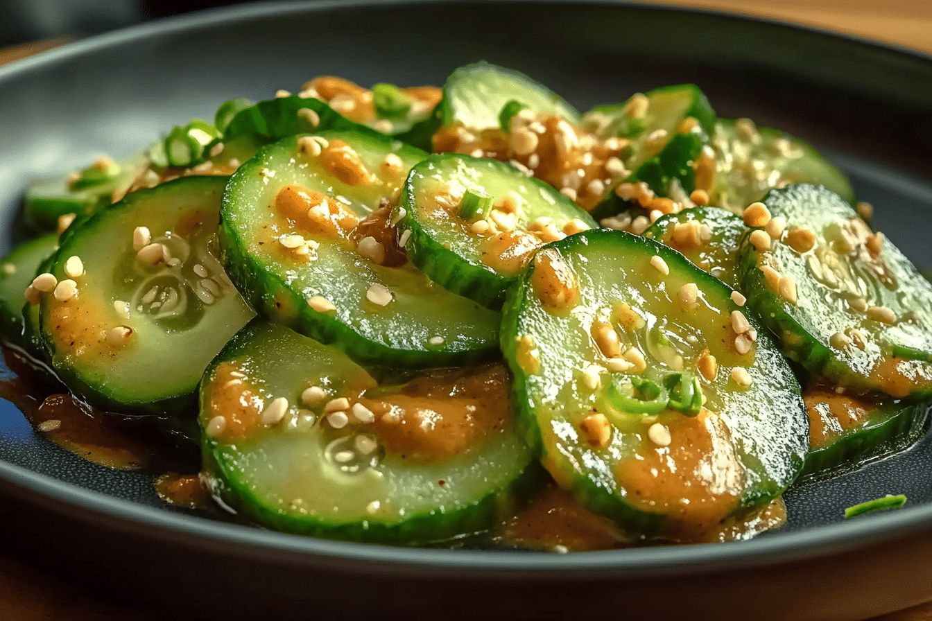 Cucumbers in Spicy Peanut Sauce