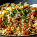 Manestra (Greek-Style Orzo with Ground Beef)