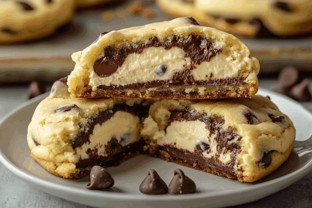 Cheesecake-Filled Chocolate Chip Cookies