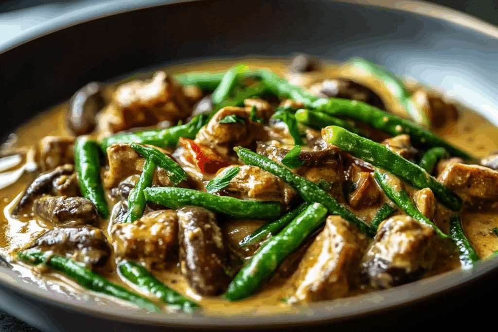 Keto Green Bean Stroganoff