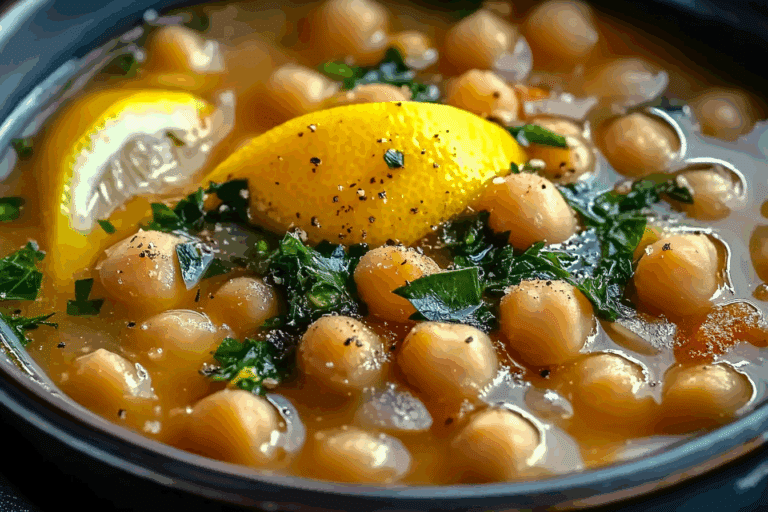Greek Chickpea Soup with Lemon