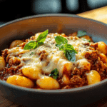 Cheesy Bolognese Gnocchi Bake