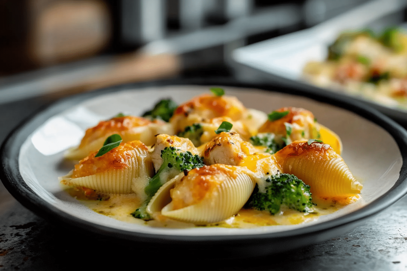 Cheesy Chicken & Broccoli Stuffed Shells