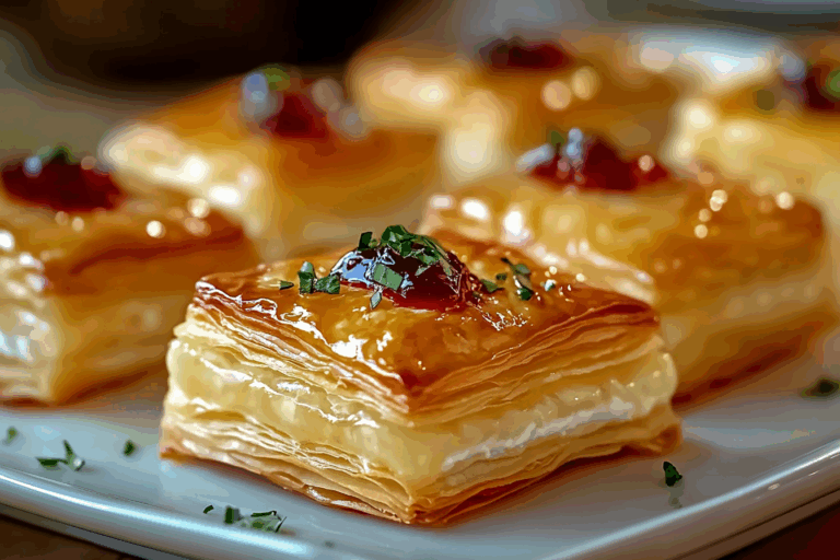 Bite-Sized Pepper Jelly & Cream Cheese Puff Pastry Squares