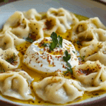 Manti – Turkish Dumplings with Garlicky Yogurt and Spiced Oil