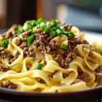 Mongolian Noodles with Ground Beef