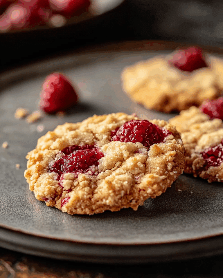 Buttery Raspberry Crumble Cookies