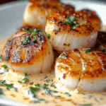 Seared Scallops with Spicy Cajun Cream Sauce