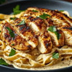 Savory Cajun Chicken with Creamy Parmesan Pasta Linguine