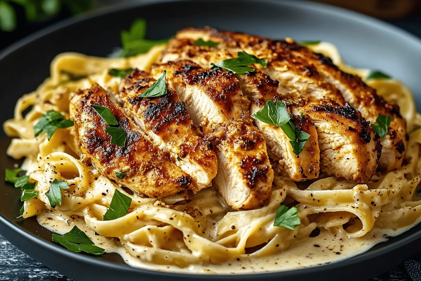Savory Cajun Chicken with Creamy Parmesan Pasta Linguine
