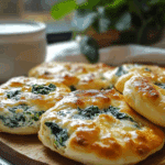 Easy Spinach Cottage Cheese Flagels (Flat Bagels)