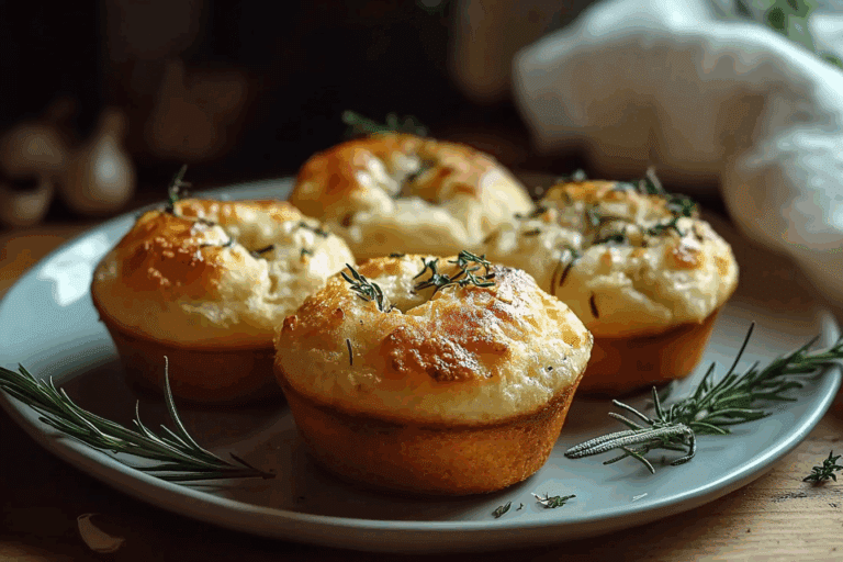 Garlic Rosemary Focaccia Muffins