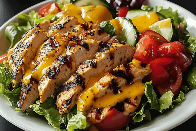 Grilled Chicken Salad with Honey Mustard Dressing