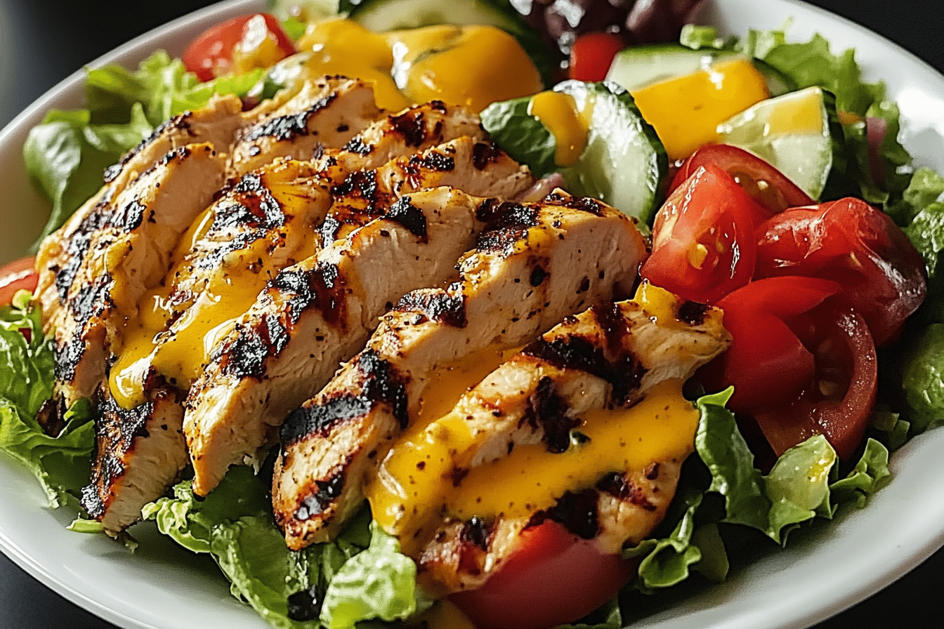 Grilled Chicken Salad with Honey Mustard Dressing