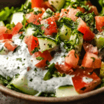 Herby Tahini Ranch Dressing with Simple Middle Eastern Chopped Salad