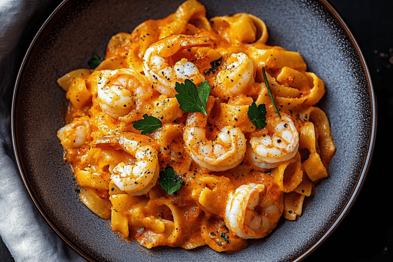 Pasta Romesco with Shrimp