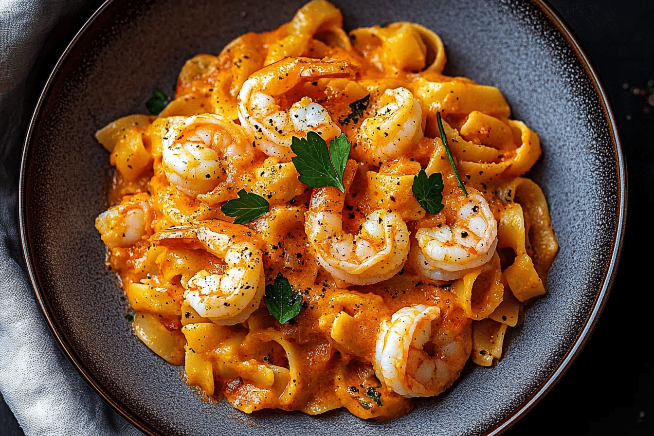 Pasta Romesco with Shrimp