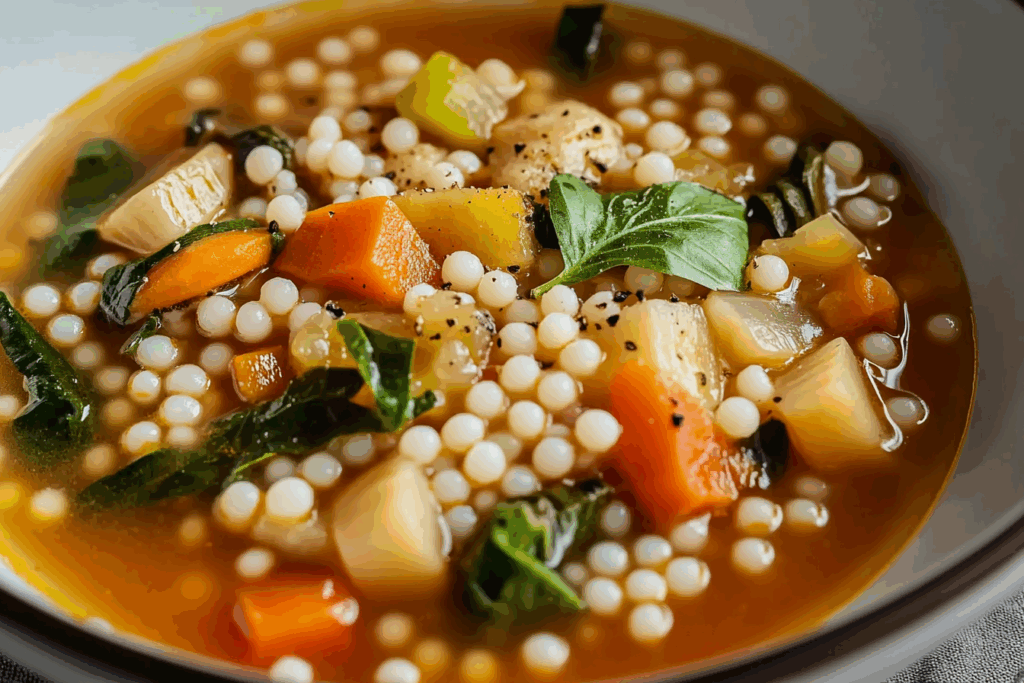 Pearl Couscous Vegetable Soup