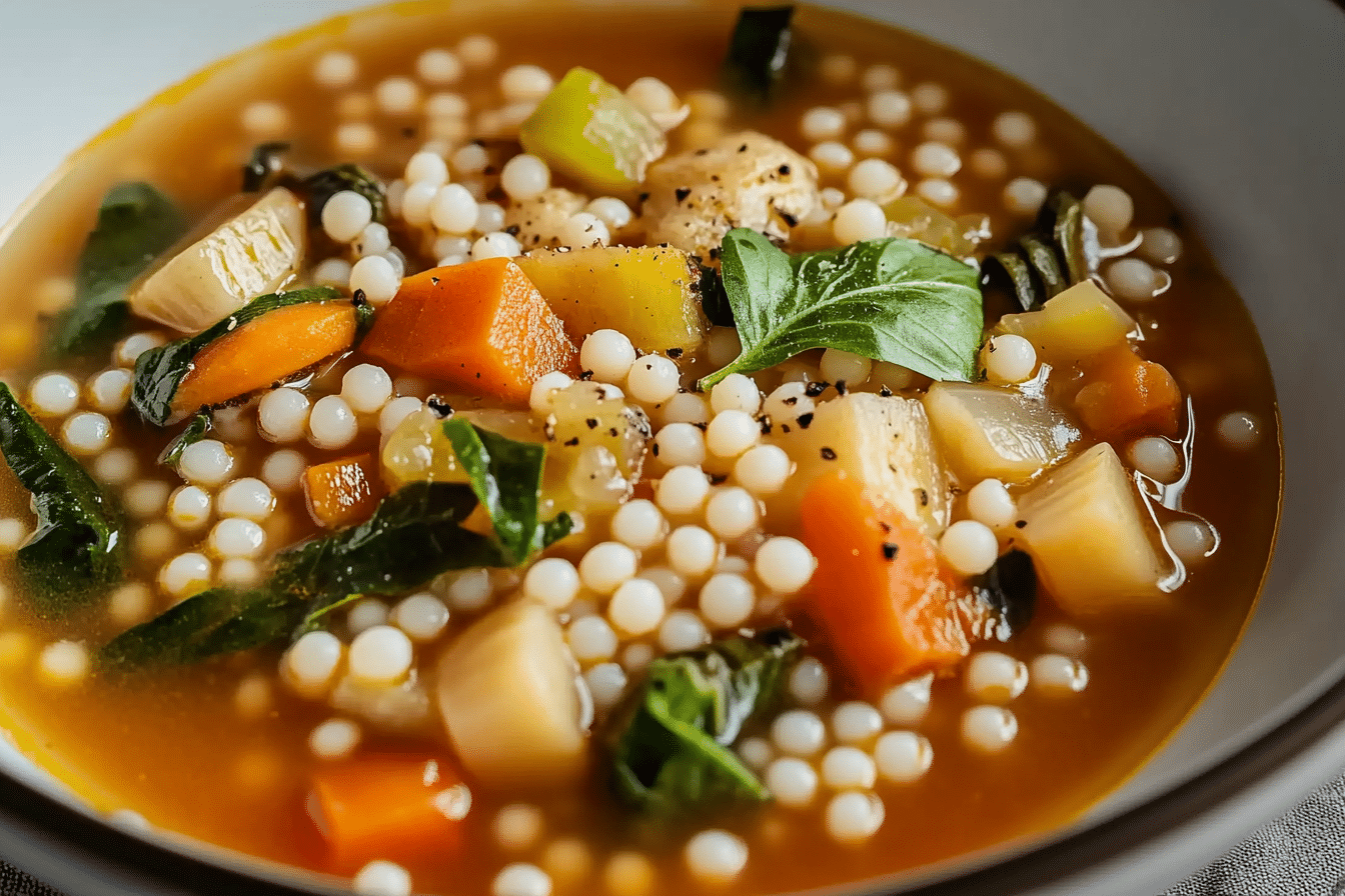 Pearl Couscous Vegetable Soup