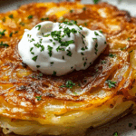 Potato-Parsnip Rosti with Caramelized Onion Sour Cream