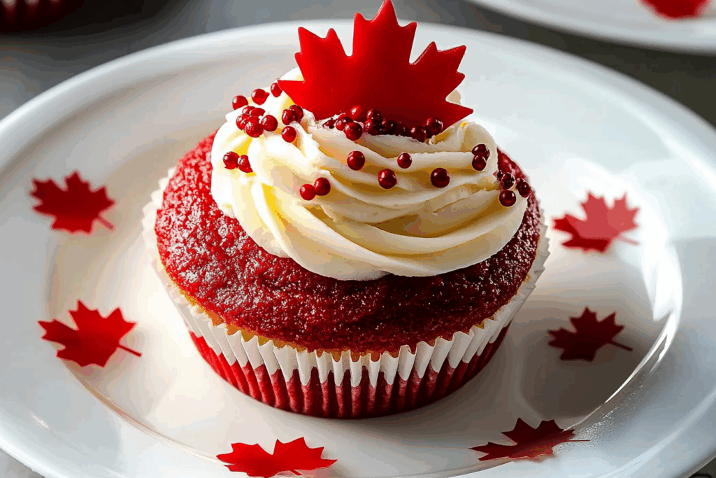 Red and White Canada Day Cupcakes