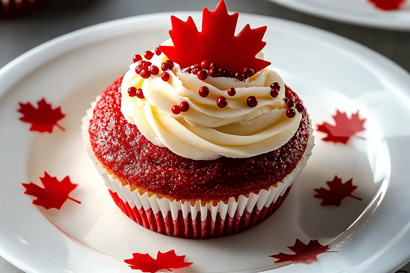 Red and White Canada Day Cupcakes