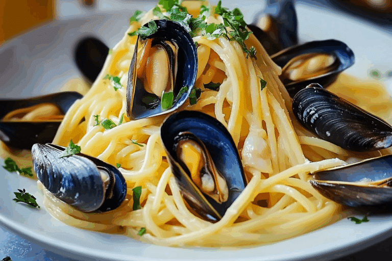 Speedy Mussels with Pasta