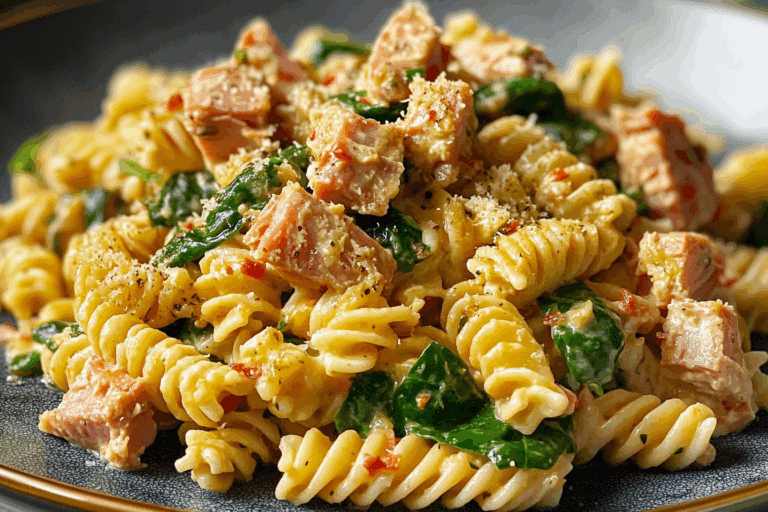 Spicy Tuna Spinach Pasta