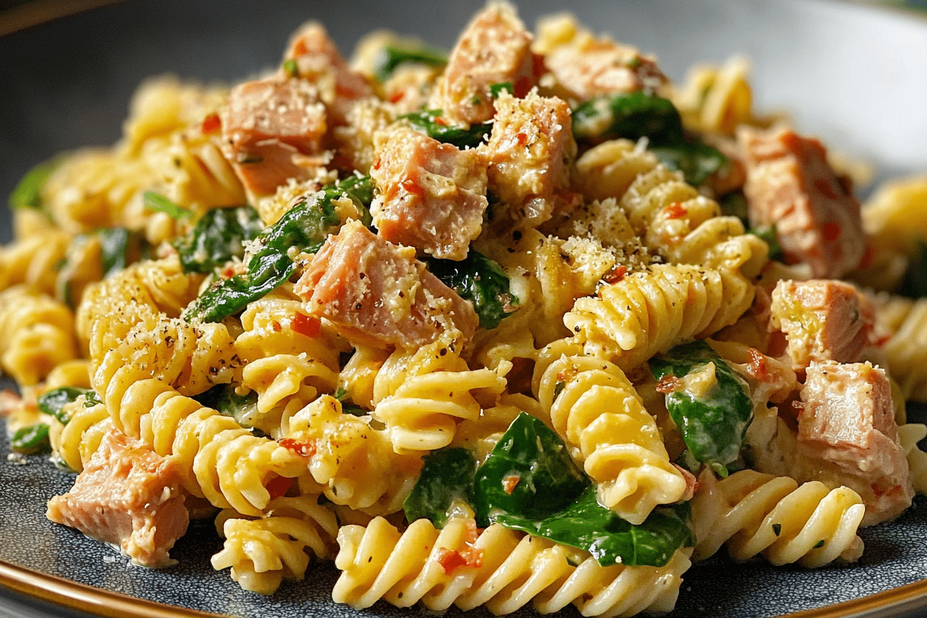 Spicy Tuna Spinach Pasta