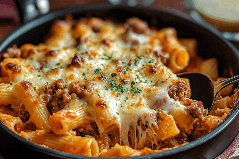 Baked Rigatoni with Sausage and Boursin Cheese