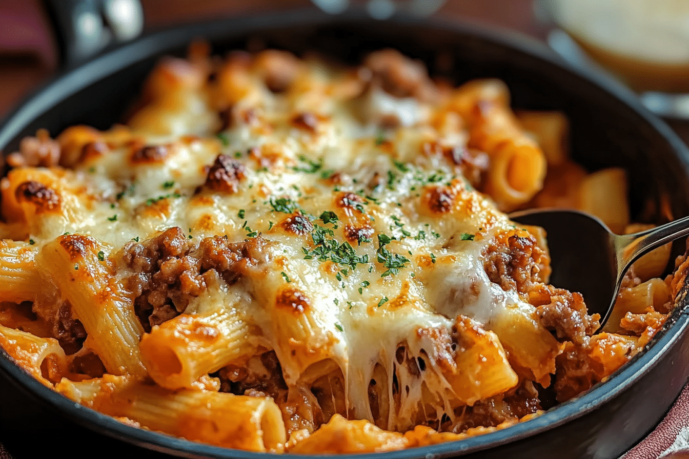 Baked Rigatoni with Sausage and Boursin Cheese