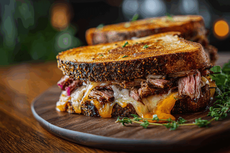 BBQ Brisket Grilled Cheese Sandwich