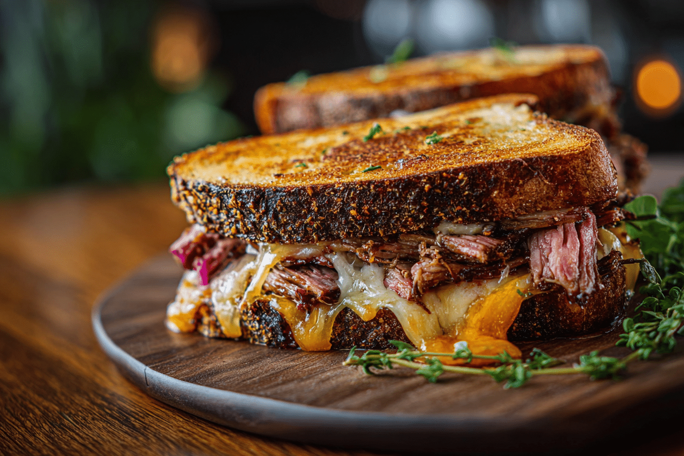 BBQ Brisket Grilled Cheese Sandwich