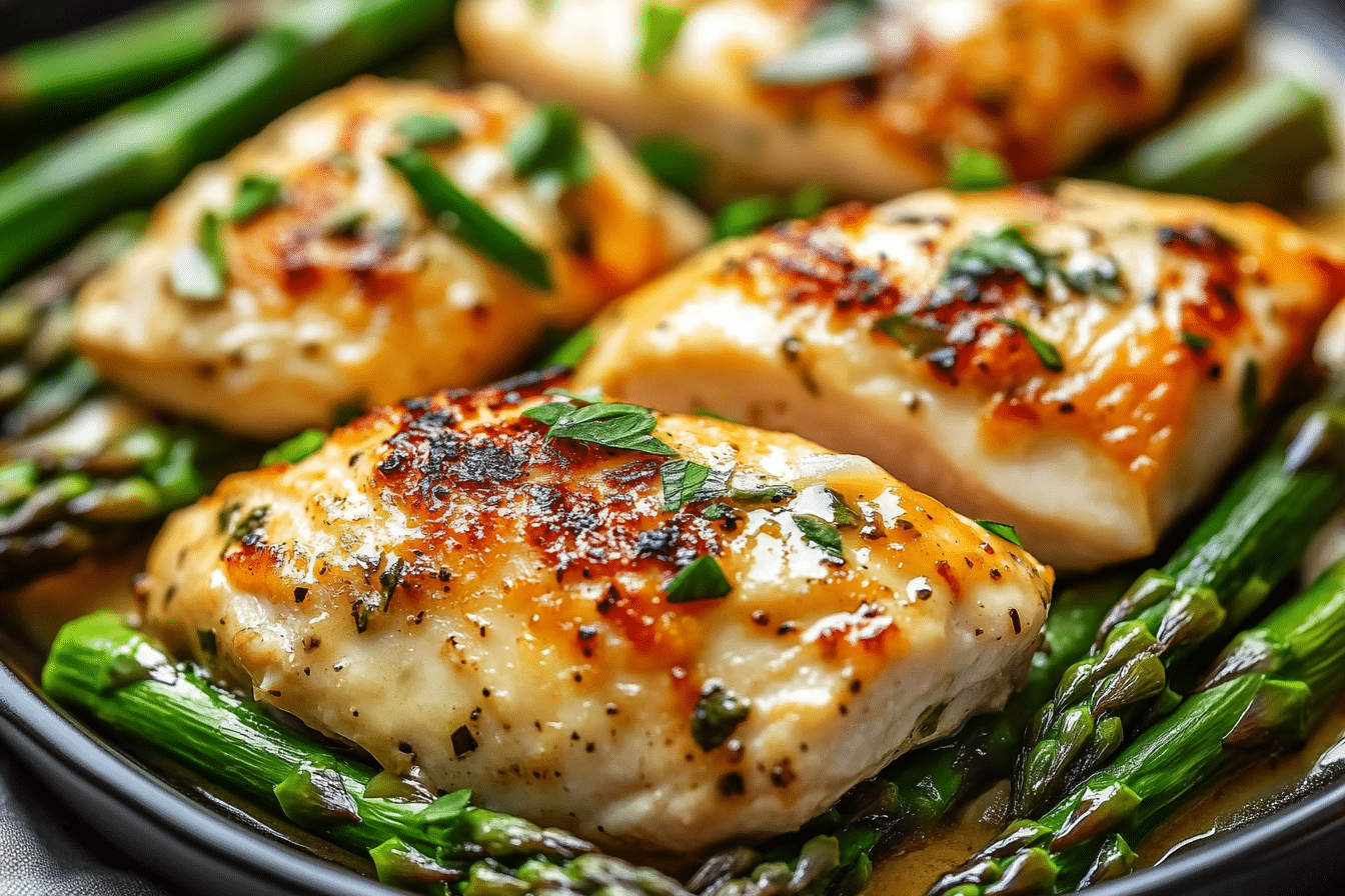 Caesar Chicken with Asparagus