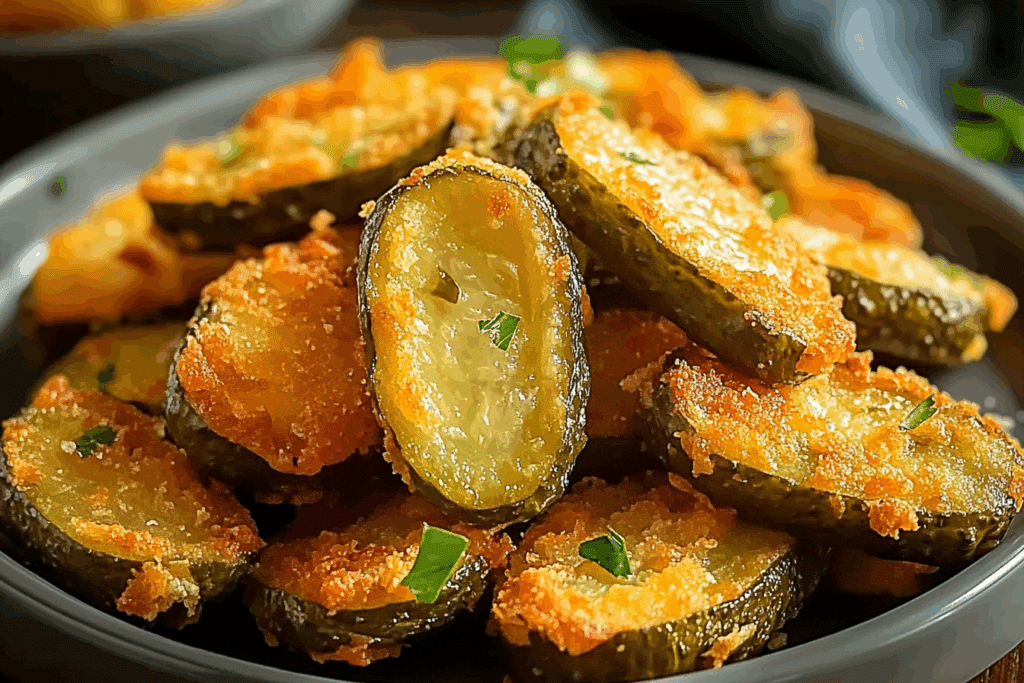 Cheesy Stuffed Fried Pickles