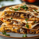 Crispy Baked Cheeseburger Quesadillas