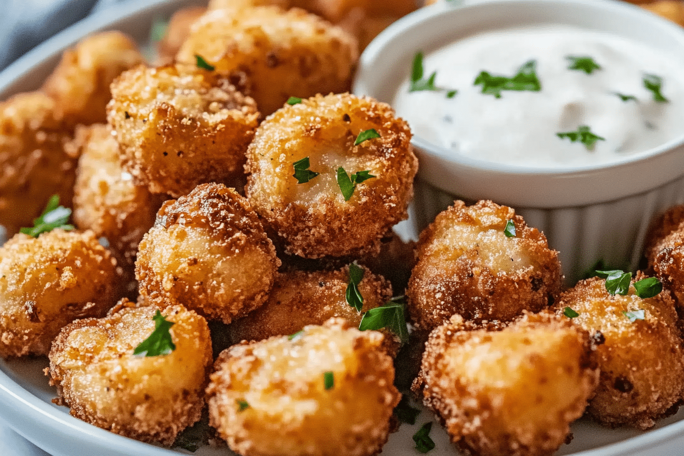Crispy Fried Mushrooms with Cool Ranch Dip
