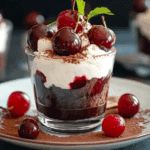 Easy Chocolate Cherry Brownie Parfait