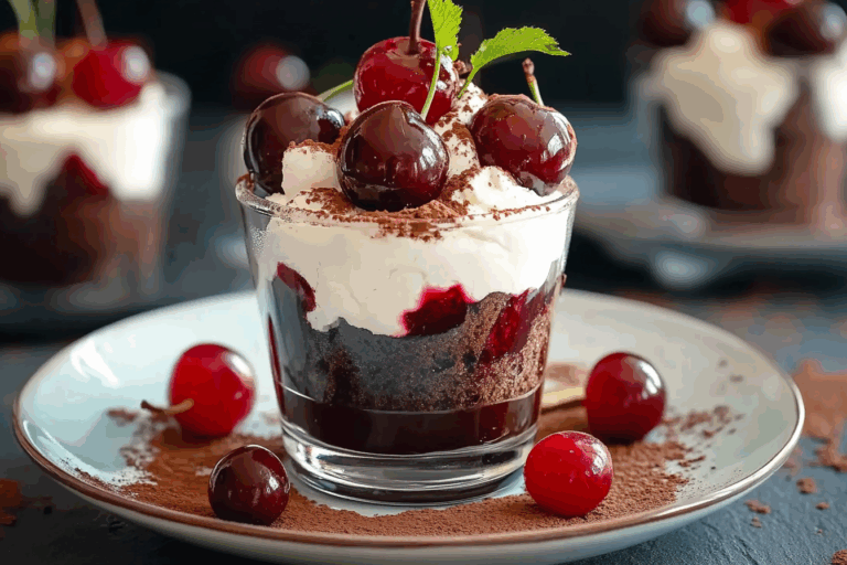 Easy Chocolate Cherry Brownie Parfait
