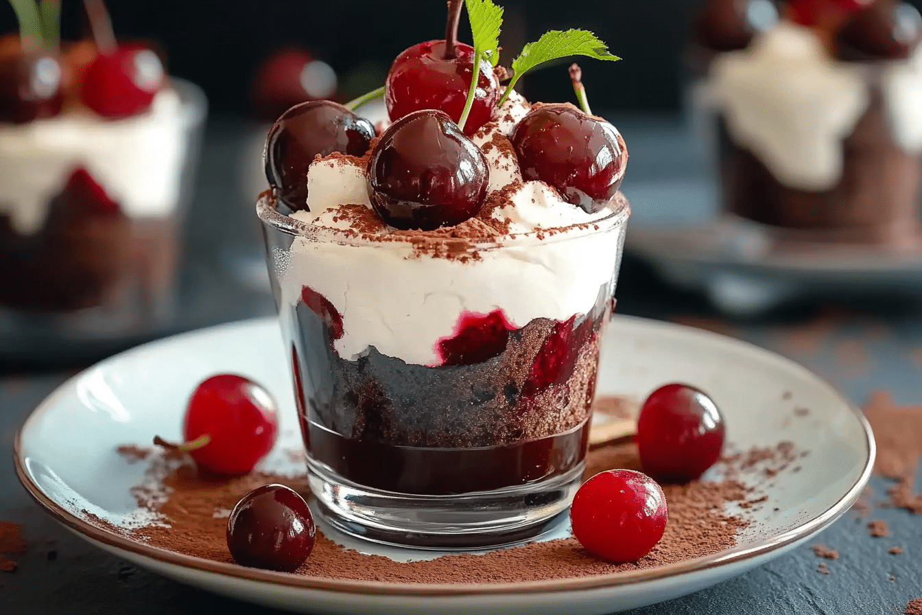 Easy Chocolate Cherry Brownie Parfait