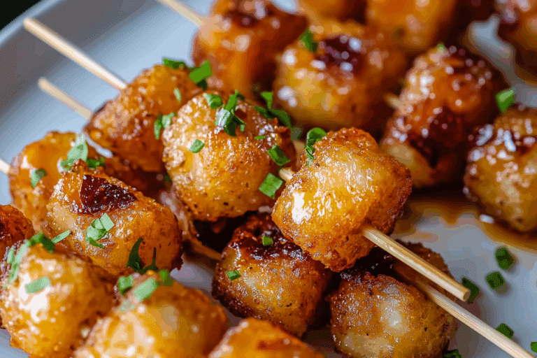 Loaded Tater Tots on Shareable Skewers