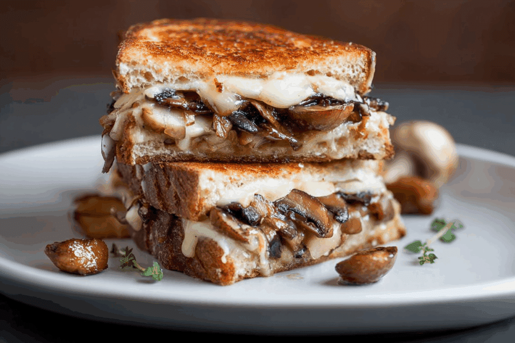 Mushroom Swiss Breakfast Grilled Cheese