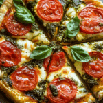 Pesto Caprese Puff Pastry Pizza