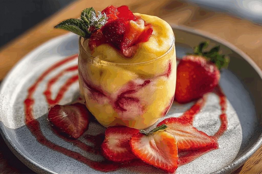 Pineapple Strawberry Swirled Frappuccino