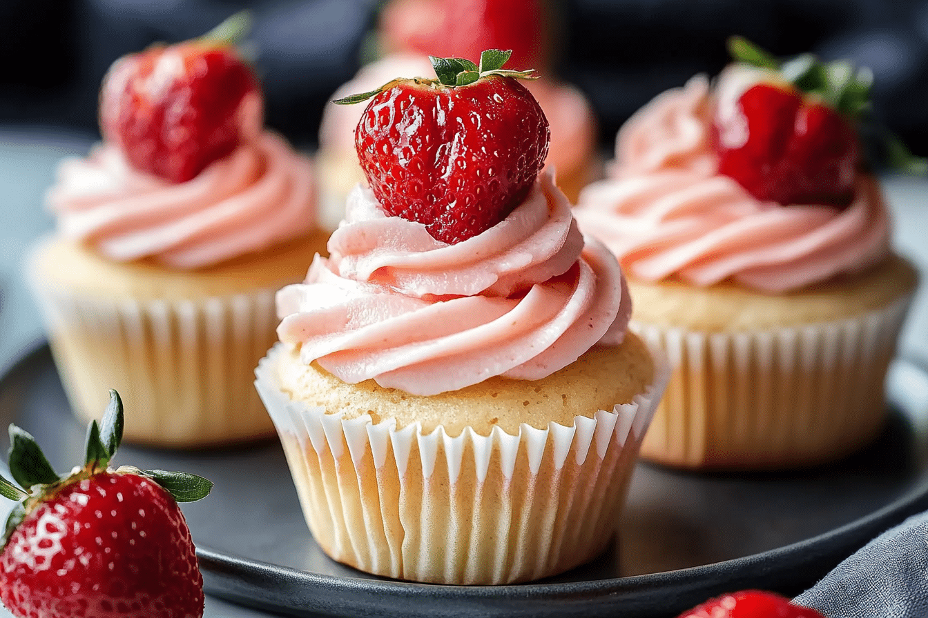 Strawberry Champagne Cupcakes