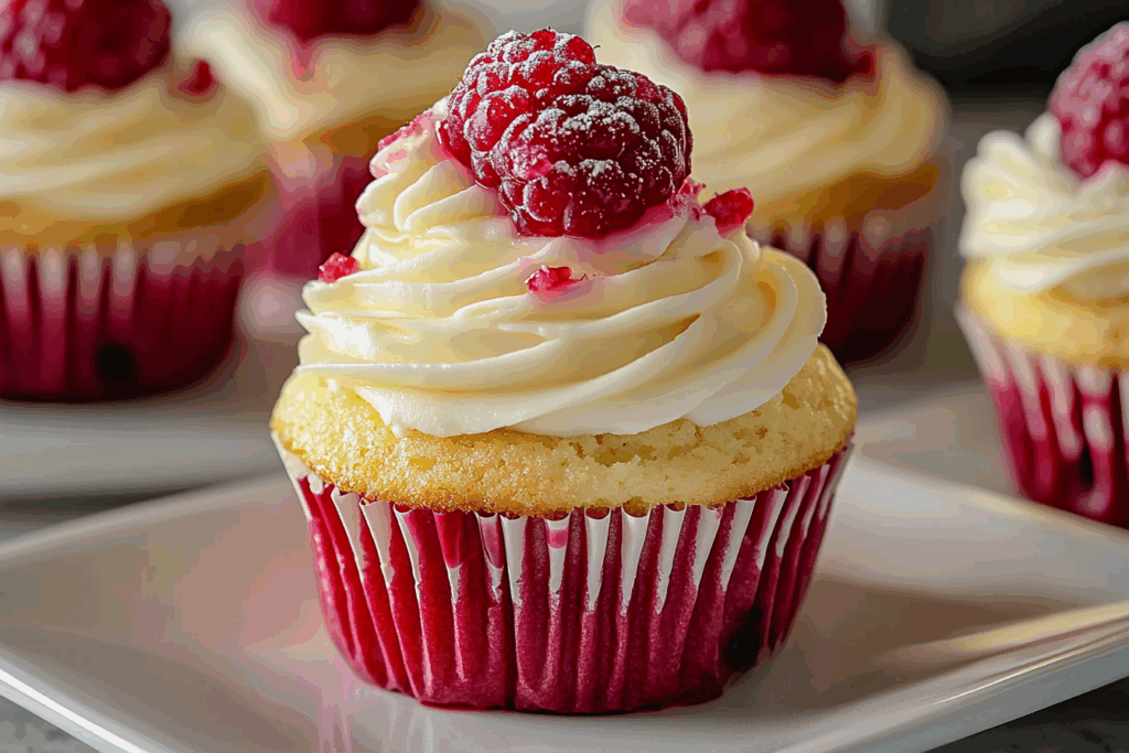 Summer Raspberry Cheesecake Cupcakes