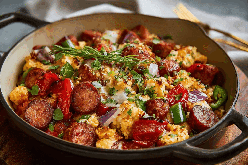 Summer Sausage Skillet with Andouille Sausage
